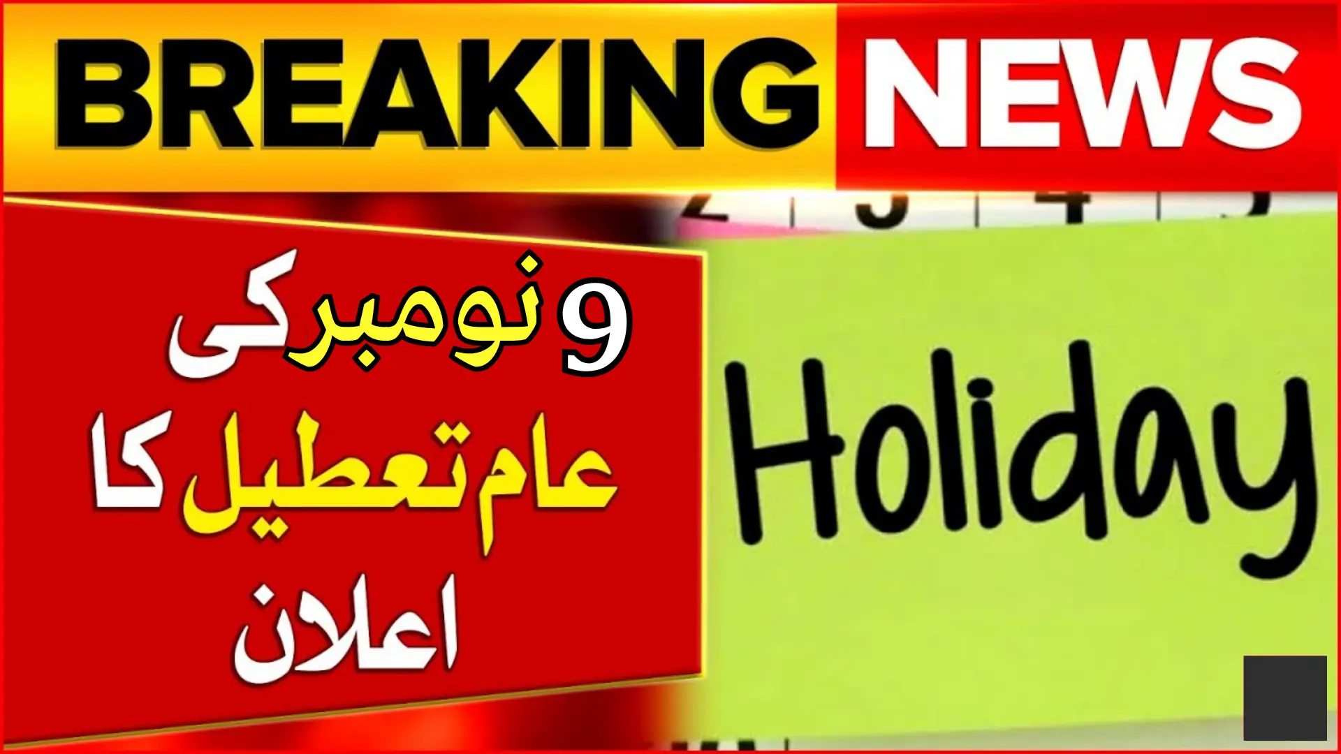 Public Holiday on 9 November in Pakistan 2025